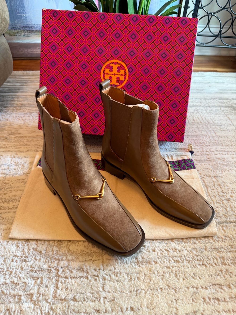 Tory Burch Chelsea Ankle Booties with Gold Hardware